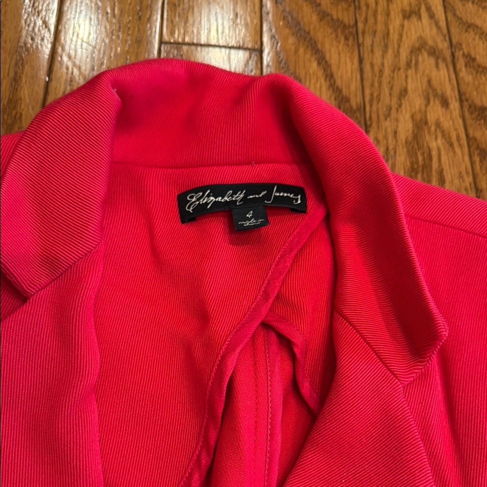 Elizabeth and James Women's Red Double-Breasted Jacket Blazer, size 4 - Picture 2 of 7